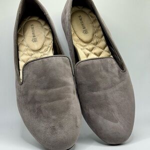Birdies Women's Suede Gray Flats